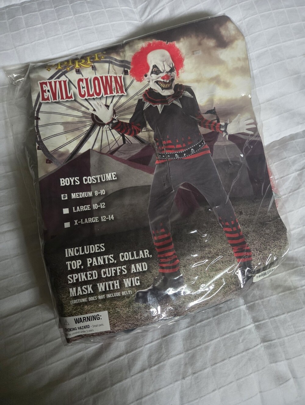Spirit Halloween Evil Clown Boys Costume - Red & Black, Size 8 To 10